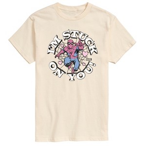 Men's - Marvel - Spider-man Valentine I'm Stuck On You Short Sleeve Graphic T-Shirt - 1 of 3