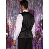 INSPIRE CHIC Men's V-Neck Disco Party Shiny Sequins Waistcoat with Bowtie - 3 of 4