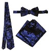 Gioberti Men's Formal 4pc Metallic Paisley Vest Necktie Bowtie and Pocket Square - 4 of 4