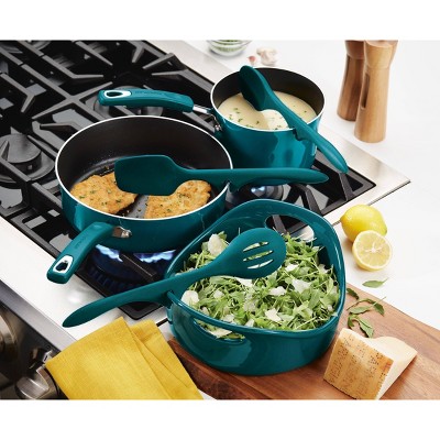 Rachael Ray 3pc Silicone Lazy Tools Set Marine Blue: Kitchen Utensil Set with Spoon, Slotted Spoon & Spoonula — фото 5