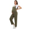 Women's Maternity Jumpsuit Wide Leg Sleeveless Adjustable Strap Pockets Casual Romper with Belt - 2 of 4