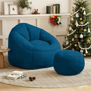 Aukfa Bean Bag Chair, Ultra-Soft Microfiber, Ergonomic Lounge Chair for Adults/Kids Or Living Room, Bedroom/Brown/Blue/Gray/White/Pink/Yellow - 1 of 4