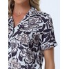 cheibear Women's Silky Short Sleeves Sleepshirt with Pants Sleepwear Pajama Set 2 Pcs - 4 of 4