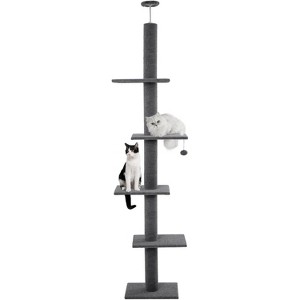 Cat Tree Floor to Ceiling Cat Tower with Adjustable Height (98-110 Inches), 5-Tier Carpet Cat Climbing Tower Tall Cat Trees - 1 of 4