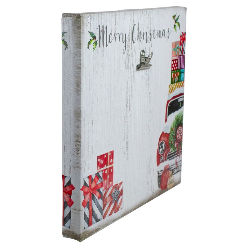 Northlight 10" Car and Gifts Merry Christmas Canvas Wall Art with Photo Clip, 2 of 4