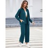 Women's Summer Casual Two-Piece Set with Wide Leg Pants and Button Down Shirt - 3 of 4