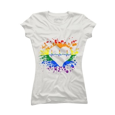 Adult Design By Humans Pride Heartbeat EKG Splatter By LegatoTendo T-Shirt