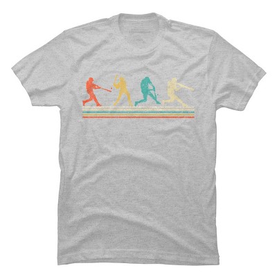 Men's Design By Humans Vintage Distressed Baseball Swing By LuckyCharm99 T-Shirt