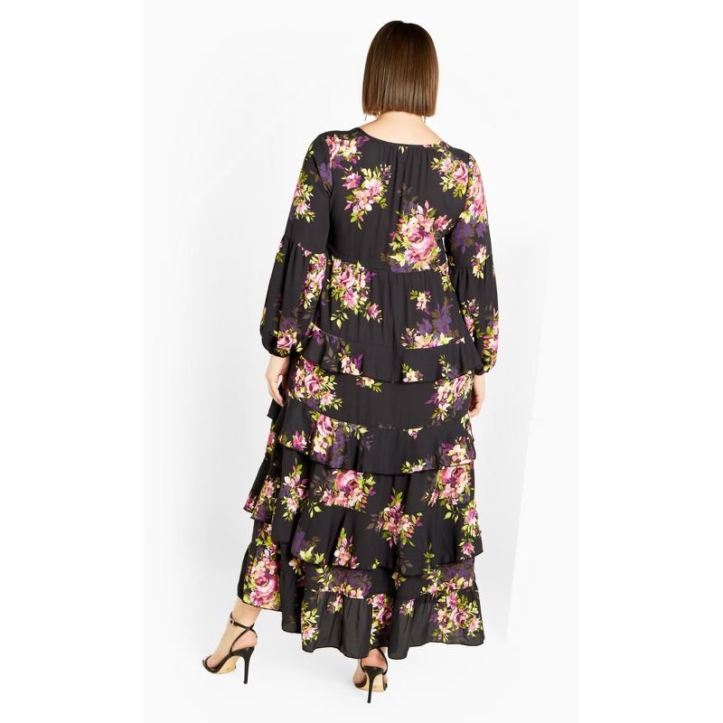 Women's Plus Size Violet Print Maxi Dress - violet bloom | AVENUE, 3 of 6