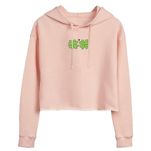 Women's - Instant Message - Clovers Cropped Graphic Hoodie : Target
