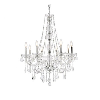Verona 8-Light Chrome Chandelier with Clear Crystal Trim