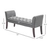 Upholstered Bedroom Entryway Bench with Button Tufted Design, End of Bed Bench with Arms and Solid Wood Legs - 3 of 4