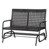 Outsunny Patio 2-Person Wicker Glider Bench Rocking Chair, Outdoor All-Hand Woven PE Rattan Loveseat for Patio, Garden, Porch, Lawn, Black - 4 of 4