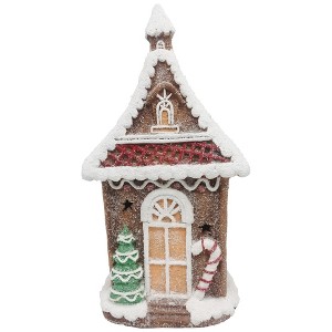 Northlight LED Lighted Gingerbread House with Christmas Tree and Candy Cane - 18.5" - 1 of 4