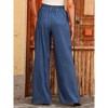 Coolmee Women's Drawstring Wide Leg Jeans High Waisted Loose Fit Denim Pants - 4 of 4