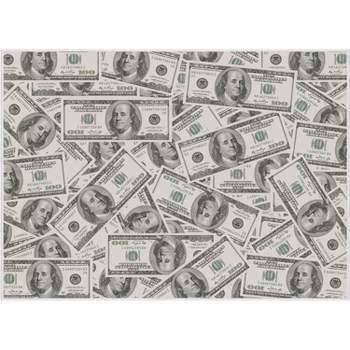 Well Woven Money Collection Hund Dollar Bill Collage 2006 Version Green Area Rug