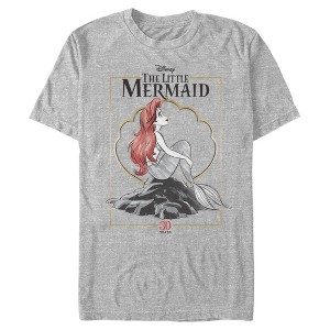 Men's The Little Mermaid Ariel 30th Anniversary  T-Shirt - Athletic Heather - 5X Large - 1 of 4