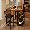 Dining Table Set for 2, Kitchen Table and Upholstered Chairs for 2, 3 Piece Counter Height Bar Table Set - 2 of 4