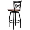 Flash Furniture Black ''X'' Back Swivel Metal Barstool - 3 of 4