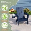 WestinTrends Ashore Kids Outdoor HDPE Plastic Modern Adirondack Patio Chairs with Cup Holders (Set of 2) - 4 of 4