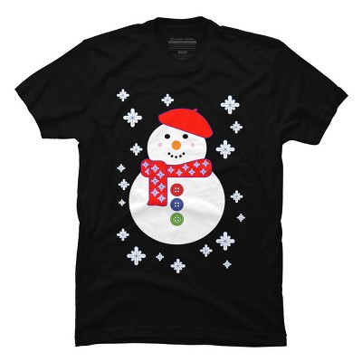 Men's Design By Humans Christmas Snowman By ScarDesign T-Shirt