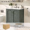 ORRD 30" Vintage Bathroom Vanity, Antique Blue, Rectangle Sink, Rubber Wood Legs, Adjustable Shelves, Metal Handles - 3 of 4