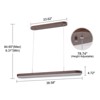 LLHZSY Walnut Color LED  Linear Pendant Chandelier 38 3/5" Modern Island Pendant Ceiling Fixtures - 3 of 4
