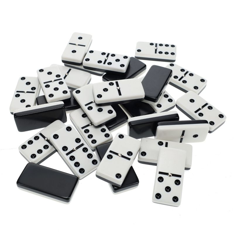 WE Games Two-Toned Black & White Double 6 Dominoes with Spinners - Club Size, 6 of 10