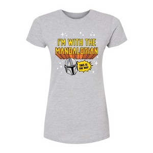 Women's - Star Wars - The Mandalorian Im With Mando Fitted Graphic T-Shirt - 1 of 2