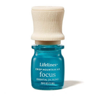 Essential Oil Blend - Crisp Mountain Air: Focus - Lifelines: Aromatherapy, Citronella, 0.25 Net Wt, Oil Diffuser Compatible