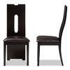 Set of 2 Alani Faux Leather Dining Chairs: Baxton Studio, Wenge Wood Finish, Cut-Out Back - 3 of 4