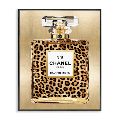 Stupell Industries Leopard Pattern Perfume Black Framed Giclee Art