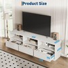 Modern TV Stand for 65 70 75 Inch TVs, Industrial Entertainment Center with 3 Drawers & Open Shelves, Sturdy MDF for Living Room & Bedroom - 3 of 4