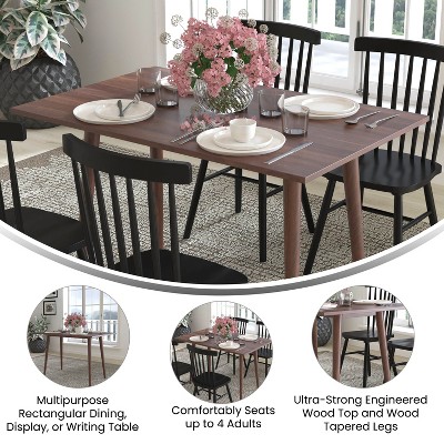 Hatfield 48" Dark Walnut Mid-Century Modern Engineered Wood Dining Table