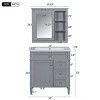 Surface Mount Medicine Cabinet,Vanity Mirror Cabinet,Bathroom Vanities And Medicine Cabinets,One Sink Bathroom Vanity,Shaving Cabinet-The Pop Home - 4 of 4