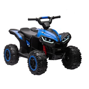 12V Ride On Toy ATV, Battery Powered 4 Wheeler Quad Car, Electric ATV with Remote Control, Music, Horn, Monitor Display, LED Lights for Toddlers 3-10 - 1 of 4
