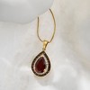 Ross-Simons 4.10 Carat Garnet and .20 ct. t.w. Red and White Diamond Pendant Necklace in 18kt Gold Over Sterling - 3 of 4
