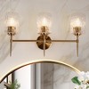 LNC Everardgeon 24-in 3-Lights Polished Gold with Ripple Glass Cylinder Modern/Contemporary Bathroom Vanity Lights - 2 of 4