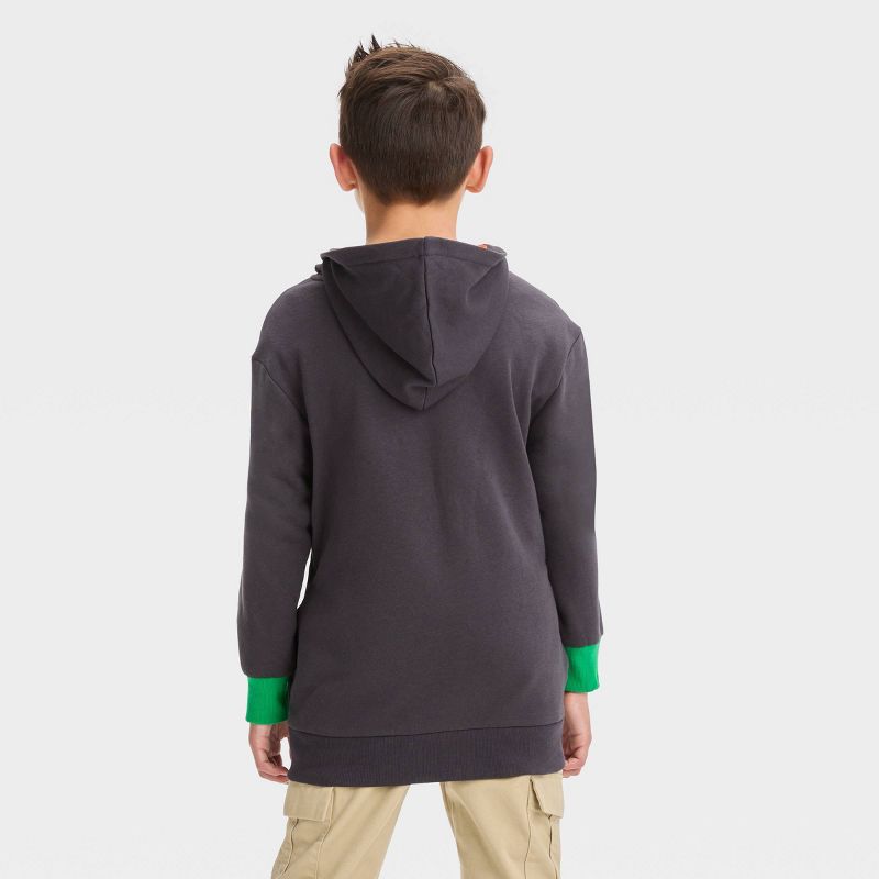 Boys' Teenage Mutant Ninja Turtles Michelangelo Zip-Up Sweatshirt - Black, 2 of 4