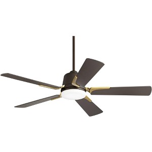 54" Casa Vieja Desteny Modern Indoor Ceiling Fan with Dimmable LED Light Remote Bronze Soft Brass Opal Glass for Living Room Kitchen House Bedroom - 1 of 4