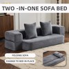 Compact Chenille Transformable Sectional Sofa with Supportive Foam Fold-Out Bed for Small Spaces & Home Offices - 3 of 4
