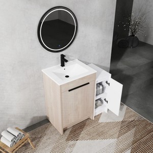 GDFStudio Jocelyn Contemporary Freestanding Bathroom Vanity with Adjustable Shelves and Cabinets - 1 of 4