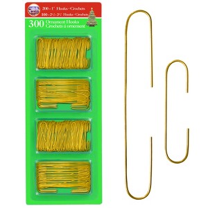 R N' Ds Ornament Hooks - Gold - 300 Pack - 1 of 4