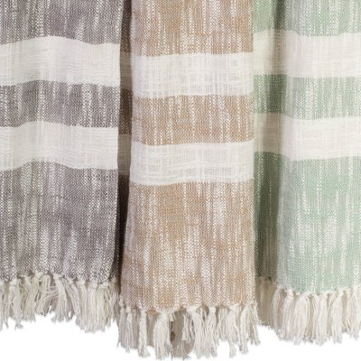 Taupe and White Cotton Sherpa Reversible Throw Blanket