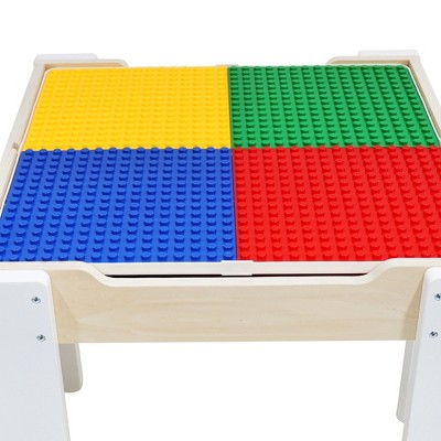 White and Natural Wooden Kids Activity Table with Reversible Top