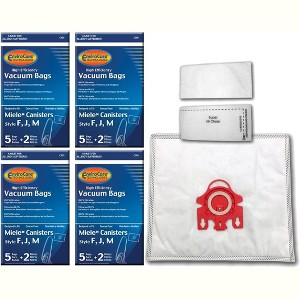 Compatible with Miele Type F, J M (FJM) HEPA Cloth Vacuum Cleaner Dustbags 20 Bags & 8 Filters - 1 of 4
