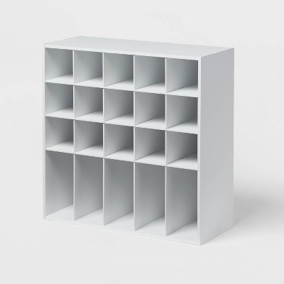 4 Tier Laminate Stackable Shoe Cubby White - Brightroom™: Shoe Rack Organizer, Holds 20 Pairs, Wood Laminate, Freestanding