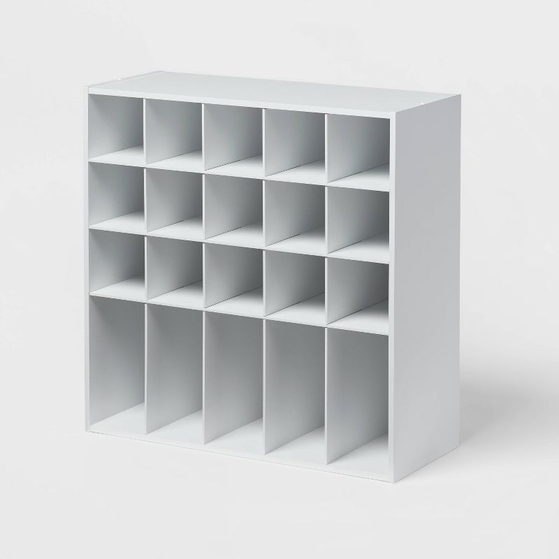4 Tier Laminate Stackable Shoe Cubby White - Brightroom&#8482;, 1 of 5