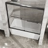 MAYEERTY Double Sliding Bathtub Shower Door Aluminum Framed Shower Door for Tub with Tempered Glass, Stainless Steel Hardware, Black, 58 in x 60 in - 4 of 4