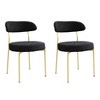 DOMETOUR Set of 2 Upholstered Dining Chairs with Curved Backrest & Metal Legs - 2 of 4